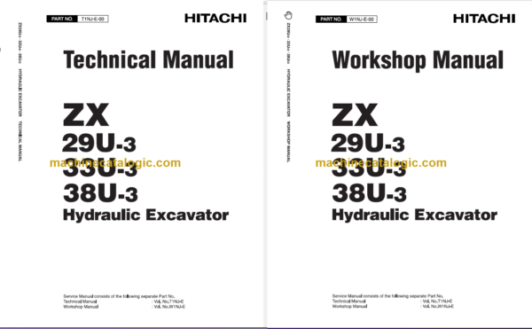 Hitachi ZX29U-3 ZX33U-3 ZX38U-3 Technicial and Workshop Manual