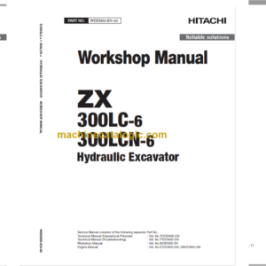 Hitachi ZX300-5A ZX300LC-5A ZX300LCH-5A Technical and Workshop Manual