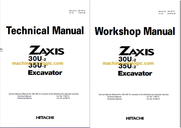 Hitachi ZX30U-2 ZX35U-2 Technicial and Workshop Manual