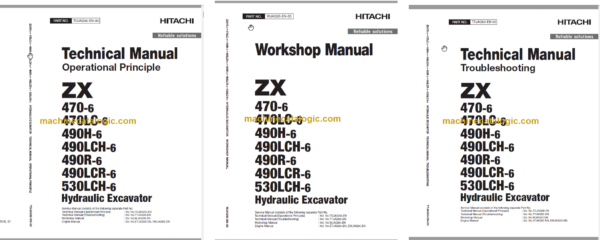 Hitachi ZX470-6 470LC-6 490H-6 490LCH-6 490R-6 490LCR-6 530LCH-6 Technical and Workshop Manual