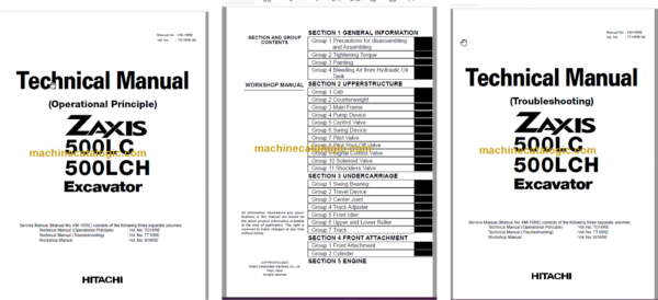 Hitachi ZX500LC ZX500LCH Technical and Workshop Manual