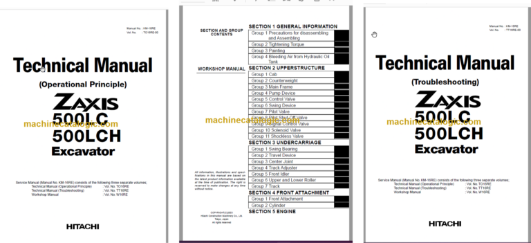 Hitachi ZX500LC ZX500LCH Technical and Workshop Manual