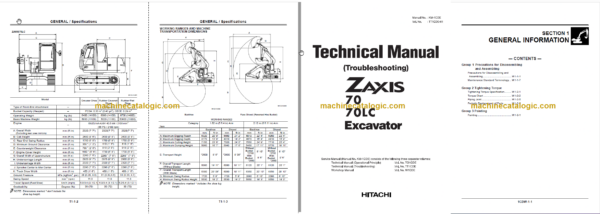 Hitachi ZX70 ZX70LC Technicial and Workshop Manual