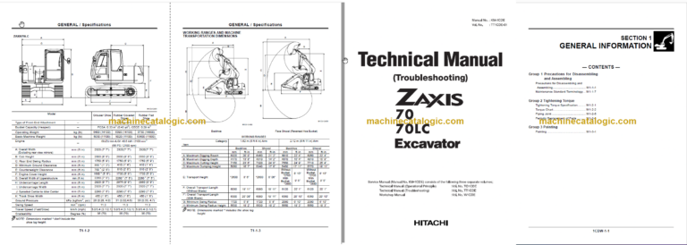 Hitachi ZX70 ZX70LC Technicial and Workshop Manual