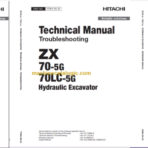 Hitachi ZX70-5G ZX70LC-5G Technicial and Workshop Manual