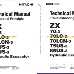 Hitachi ZX70-3 ZX70LC-3 ZX70LCN-3 ZX75US-3 ZX85US-3 Technicial and Workshop Manual