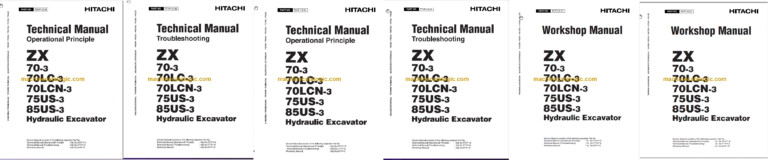 Hitachi ZX70-3 ZX70LC-3 ZX70LCN-3 ZX75US-3 ZX85US-3 Technicial and Workshop Manual