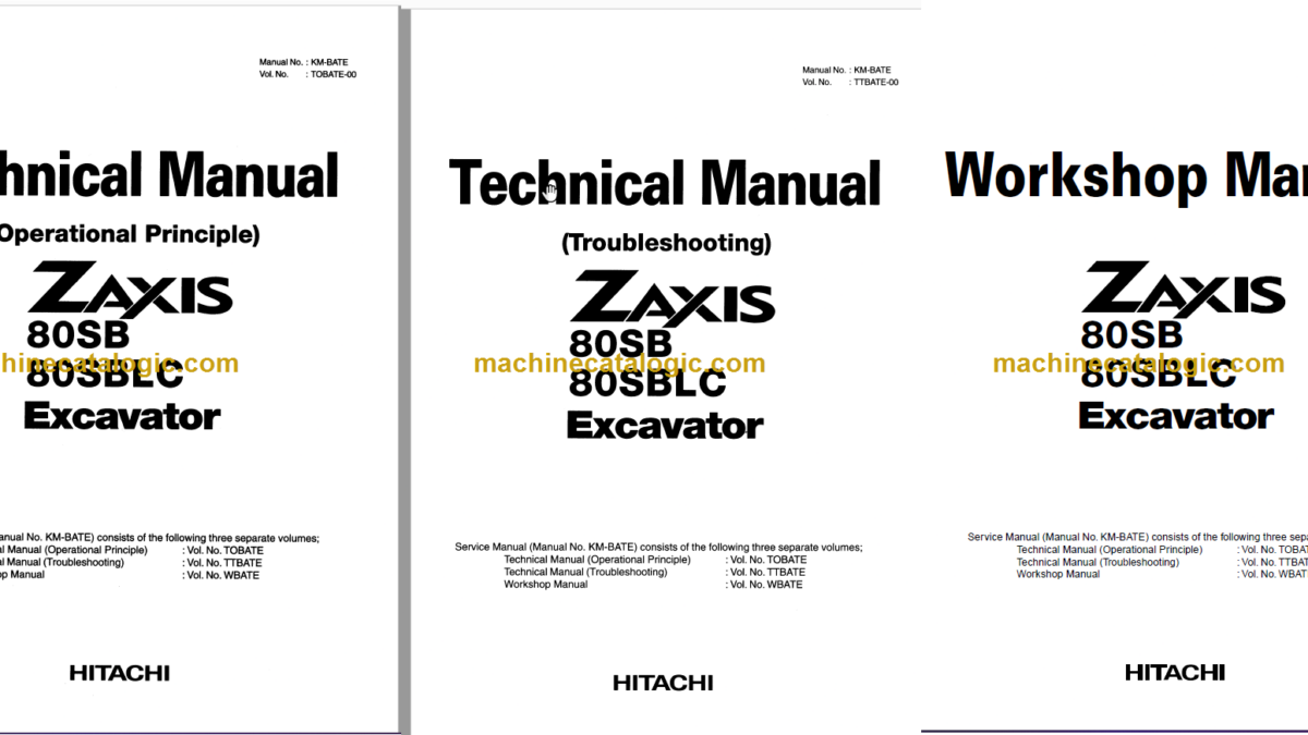 Hitachi ZX80SB ZX80SBLC Technical and Workshop Manual Hitachi ZX80SB ZX80SBLC Technical and Workshop Manual