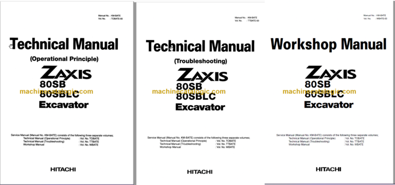 Hitachi ZX80SB ZX80SBLC Technicial and Workshop Manual
