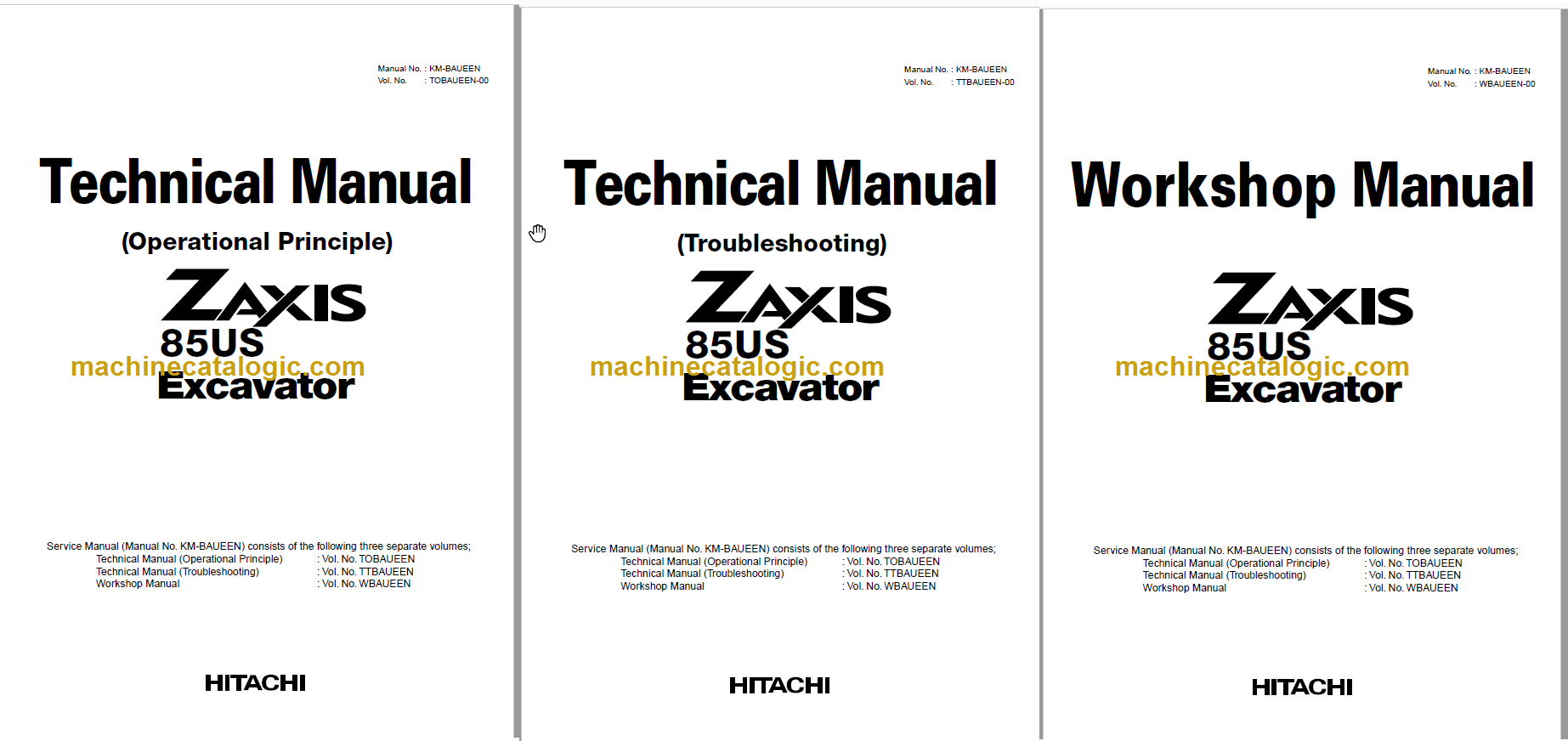 Hitachi ZX85US Technical and Workshop Manual – Machine Catalogic