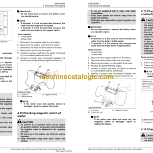 Kubota V2607-CR-E5 TE5 TI35 V3307-CR-TE5 TIE5 DIESEL ENGINE Workshop Manual