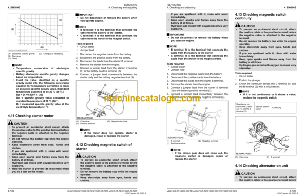 Kubota V2607-CR-E5 TE5 TI35 V3307-CR-TE5 TIE5 DIESEL ENGINE Workshop Manual