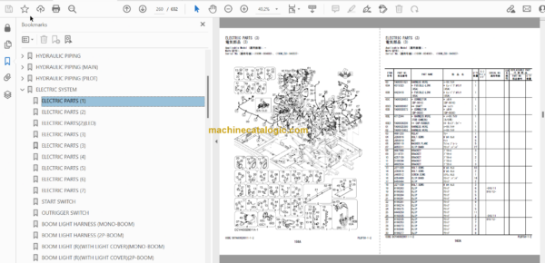 Hitachi ZX190W-6 Wheeled Excavator Parts Catalog & Equipment Components Parts Catalog