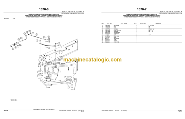 John Deere 770G 770GP MOTOR GRADER Parts Catalog