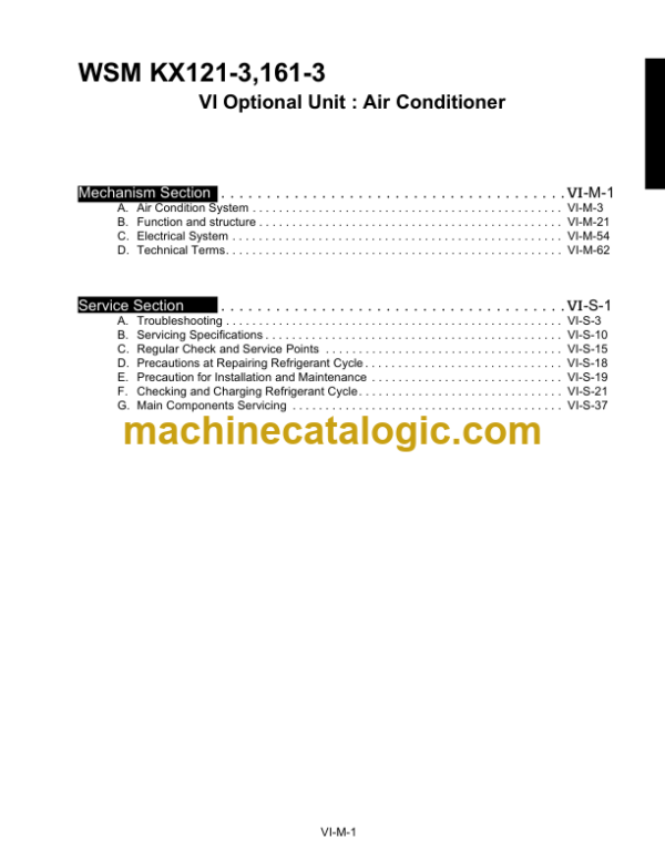 Kubota KX121-3 KX161-3 Workshop Manual