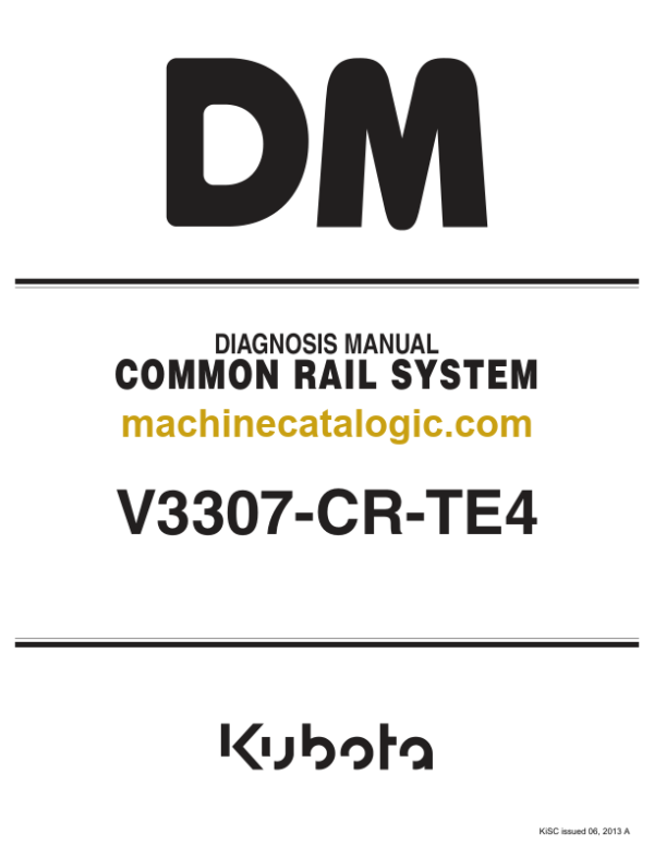 Kubota V3307-CR-TE4 Common Rail System Diagnosis Manual