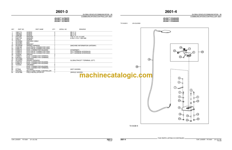 John Deere 724K Loader Parts Catalog