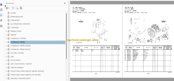 Hitachi ZX220W-5B Wheeled Excavator Parts Catalog & Equipment Components Parts Catalog