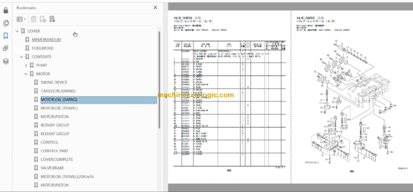 Hitachi ZX220W-5B Wheeled Excavator Parts Catalog & Equipment Components Parts Catalog