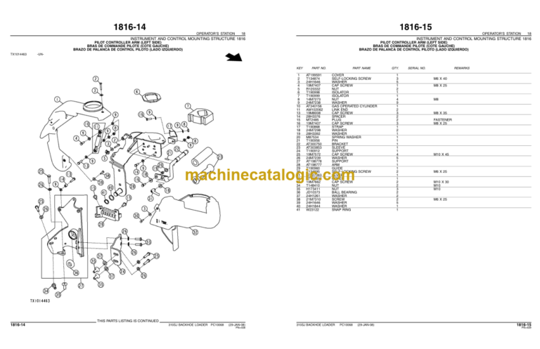 John Deere 310SJ BACKHOE LOADERS Parts Catalog