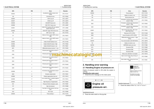 Kubota U56-5 Excavator Workshop Manual