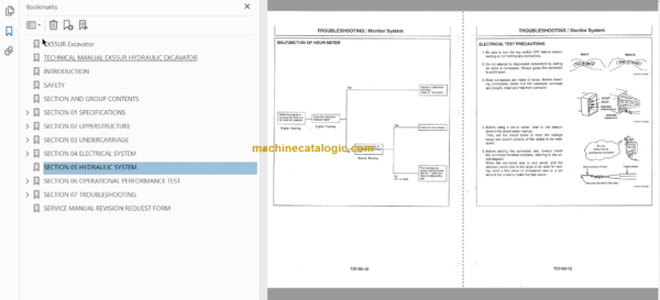 Hitachi EX55UR Excavator Technical and Workshop Manual