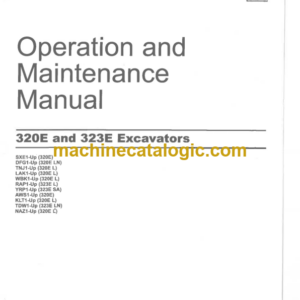 CAT 320E and 323E Excavators Operation and Maintenance Manual