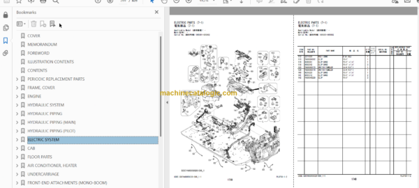 Hitachi ZX220W-7 Wheeled Excavator Parts Catalog & Equipment Components Parts Catalog