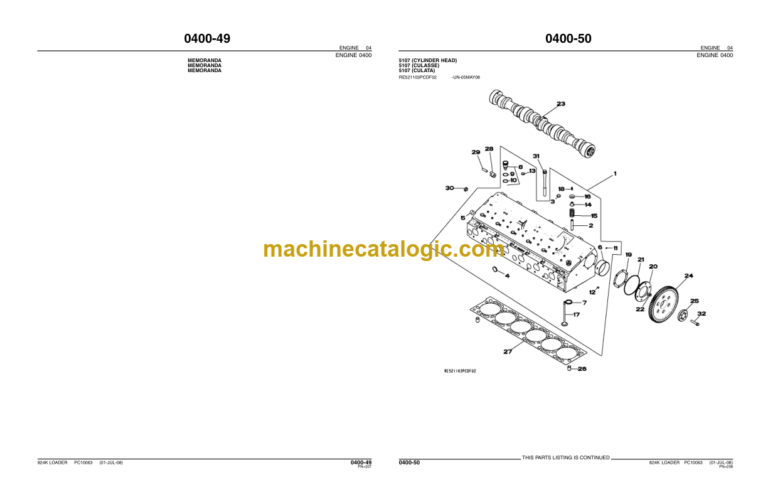 John Deere 824K Loader Parts Catalog