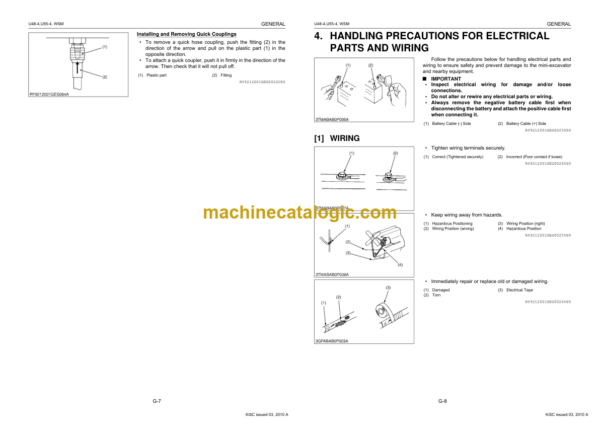 Kubota U48-4 U55-4 KiSC Excavator issued 03-2010 A Workshop Manual