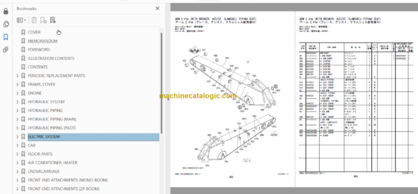 Hitachi ZX220W-7 Wheeled Excavator Parts Catalog & Equipment Components Parts Catalog