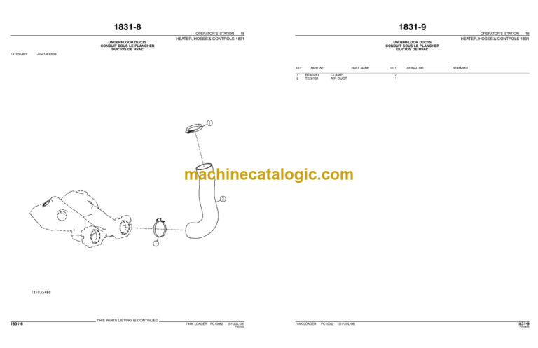 John Deere 744K Loader Parts Catalog