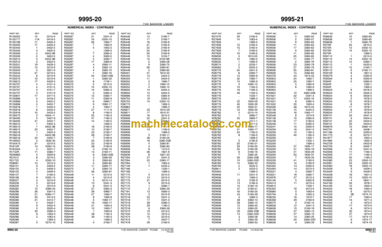 John Deere 710D BACKHOE LOADER Parts Catalog