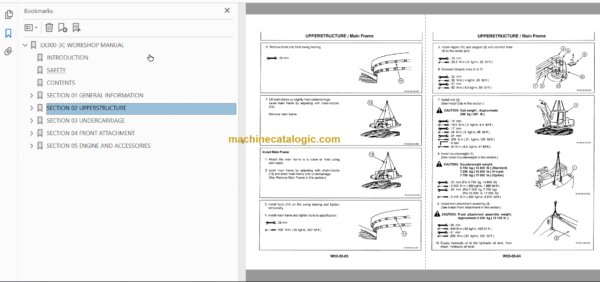 Hitachi EX300-3C Excavator Technical and Workshop Manual