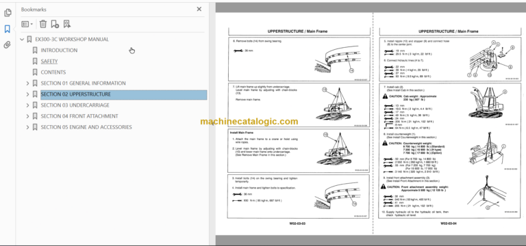 Hitachi EX300-3C Excavator Technical and Workshop Manual