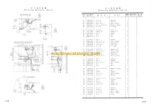 Hitachi PD100-90R Leader Rotating Type Pile Driver Parts Catalog