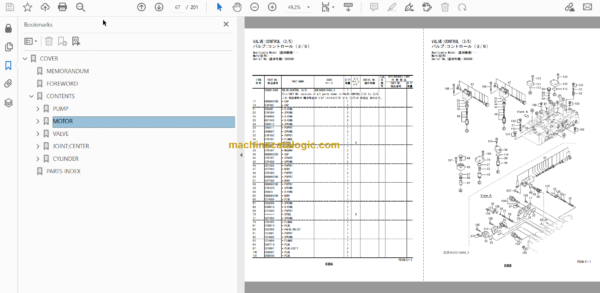 Hitachi ZX225USLC-5B Hydraulic Excavator Parts Catalog & Equipment Components Parts Catalog