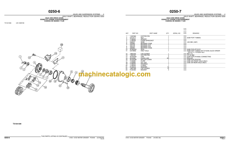 John Deere 670D 672D MOTOR GRADERS Parts Catalog