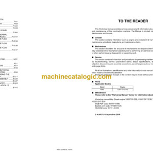 Kubota R065 Wheel Loader Workshop Manual