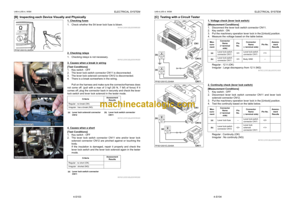 Kubota U48-4 U55-4 Excavator Workshop Manual