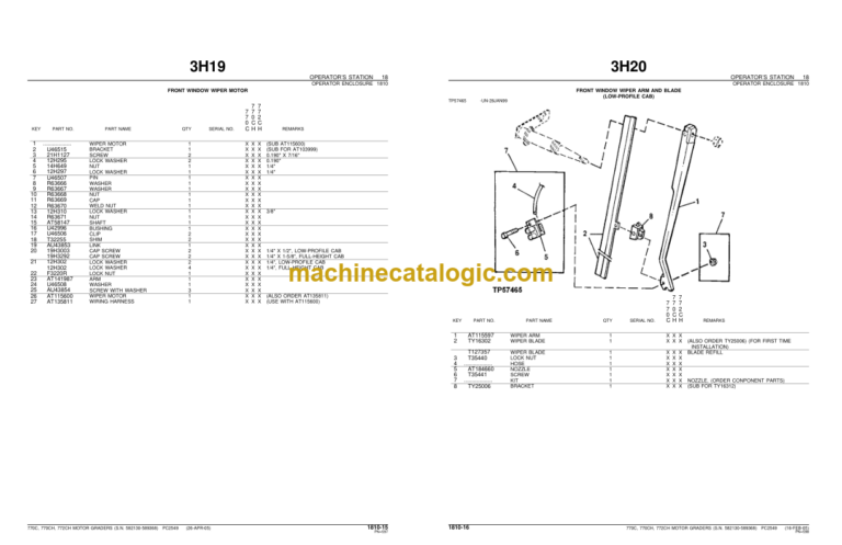 John Deere 770C 770CH AND 772CH MOTOR GRADERS Parts Catalog
