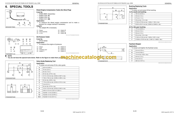 Kubota 03-CR-E4 03-CR-TE4 03-CR-TE4BG 03-CR-TIE4(DOC only) Workshop Manual