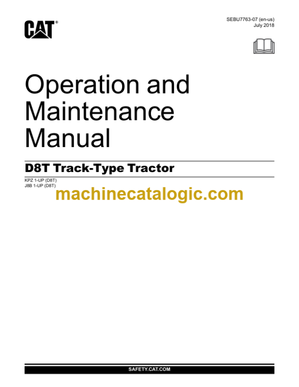 CAT D8T Track-Type Tractor Operation and Maintenance Manual