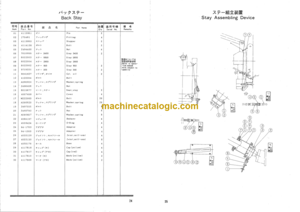 Hitachi PD100 80R-3 LEADER ROTATING TYPE PILE DRIVER Parts Catalog