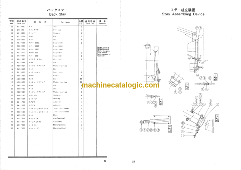 Hitachi PD100 80R-3 LEADER ROTATING TYPE PILE DRIVER Parts Catalog