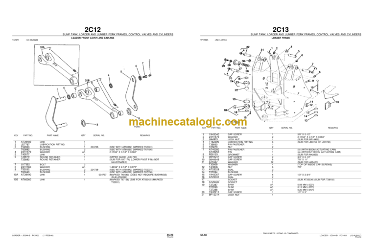 John Deere JD544-B LOADER Parts Catalog