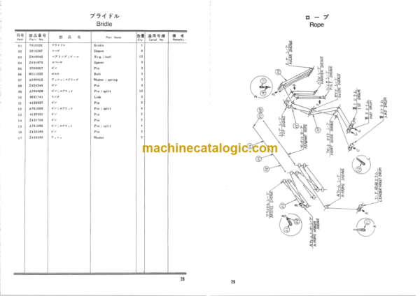 Hitachi PD100 80R-3 LEADER ROTATING TYPE PILE DRIVER Parts Catalog