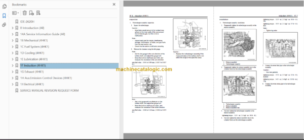 Hitachi 4HK1 Interim Tier 4 Compatible Engine Technical and Workshop Manual