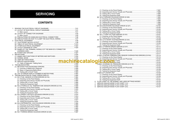 Kubota KX060-5 U56-5 V2607-CR-E5-BH1 V2607-CR-E5-BH2 Diesel Engine Diagnosis Manual