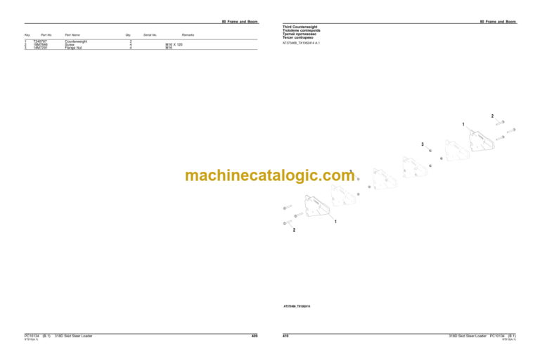 John Deere 318D Skid Steer Loader Parts Catalog